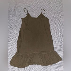 Olive Green Ruffle Dress. Size: XS